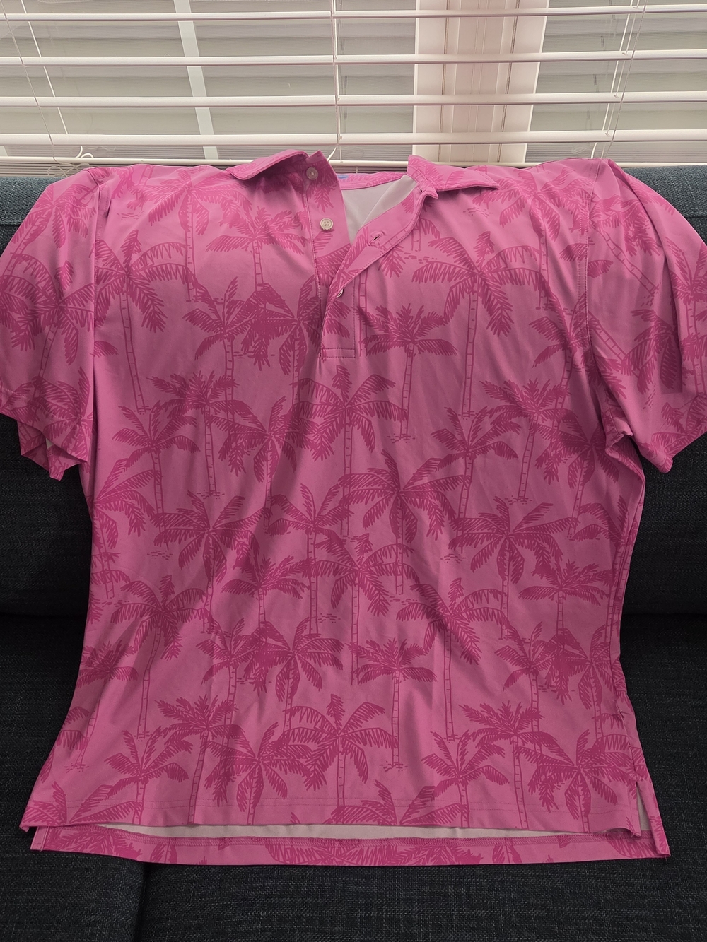 Men's XL Chubbies Pink Tropical Palm Polo Shirt